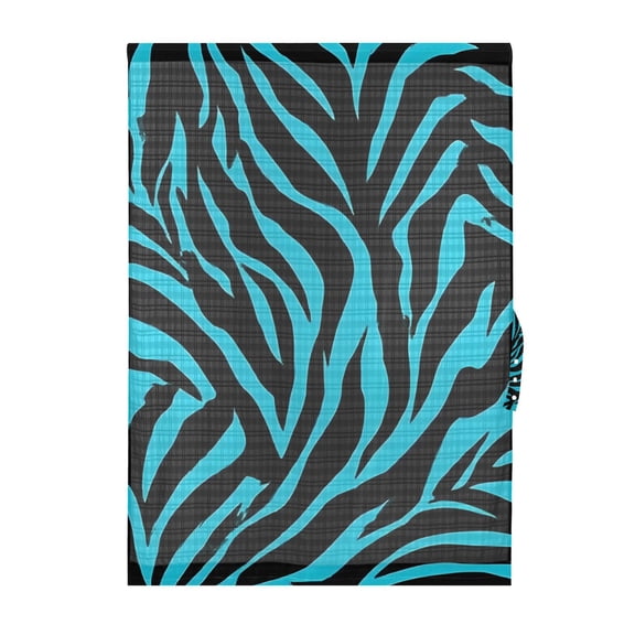 Cyan Zebra Pattern Door Curtain Sheer Privacy Light Filtering Window Panel 1 Panel 54x72 Inch