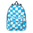 thumbnail image 1 of Cyan and White Wavy Checkered Pattern Backpack for School, Cute School Bag with Adjustable Shoulder Straps and Padded Back, 15.7"x11.8"x5.5", 1 of 5