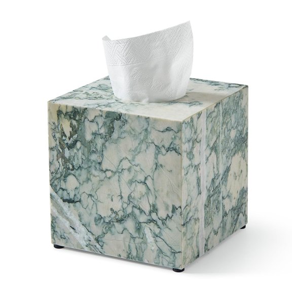 Cyan-green Marble Decorative Tissue Box Organizer