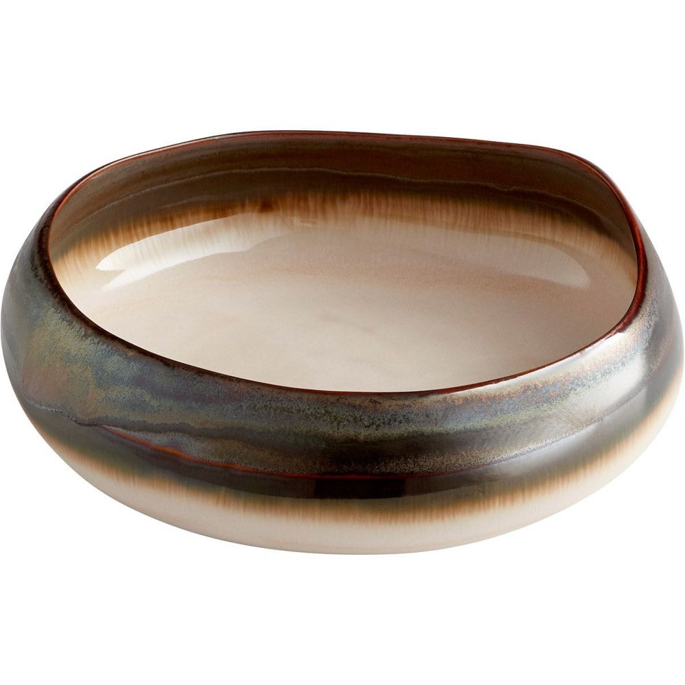 Handcrafted Beige Ceramic Decorative Bowl