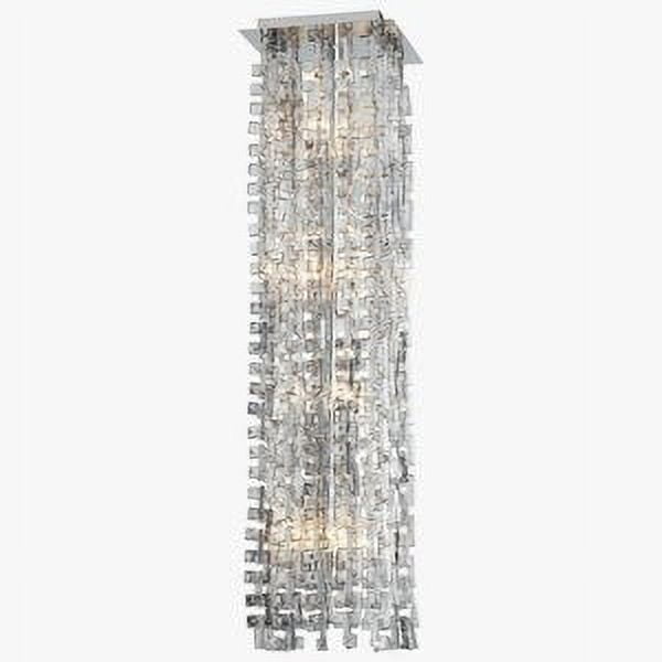 Athropolis Contemporary Chrome Glass Large Pendant, 9.75" W x 42" H