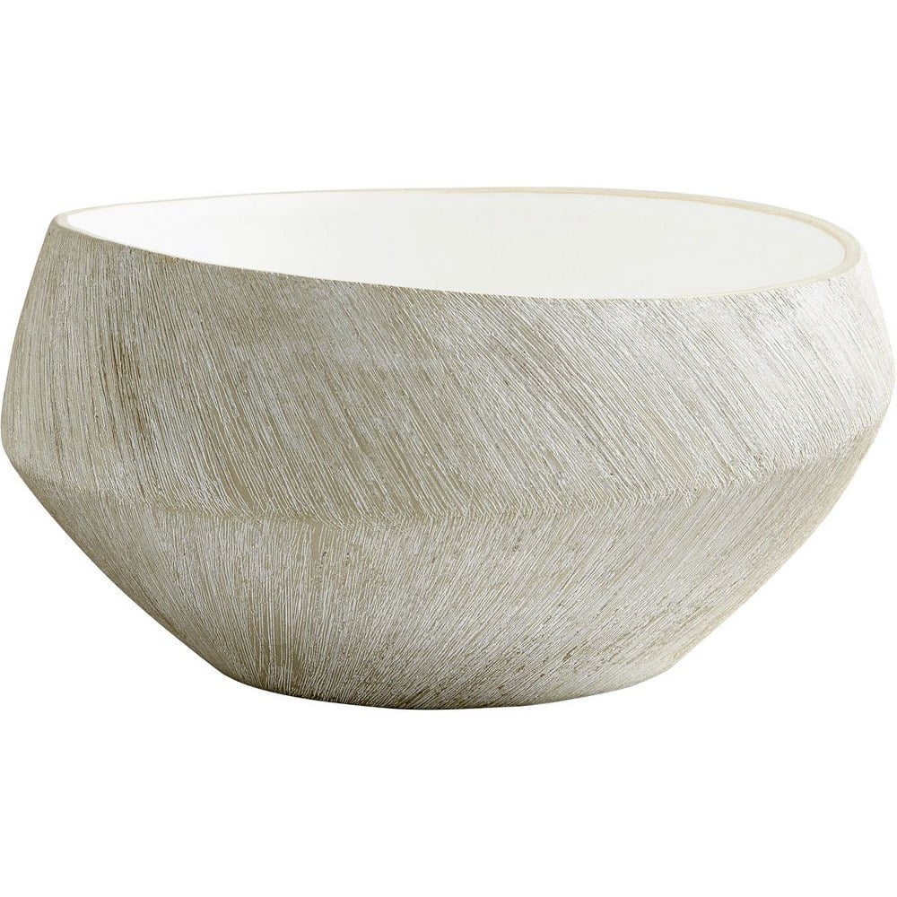 Selena Contemporary Gray Ceramic Decorative Bowl