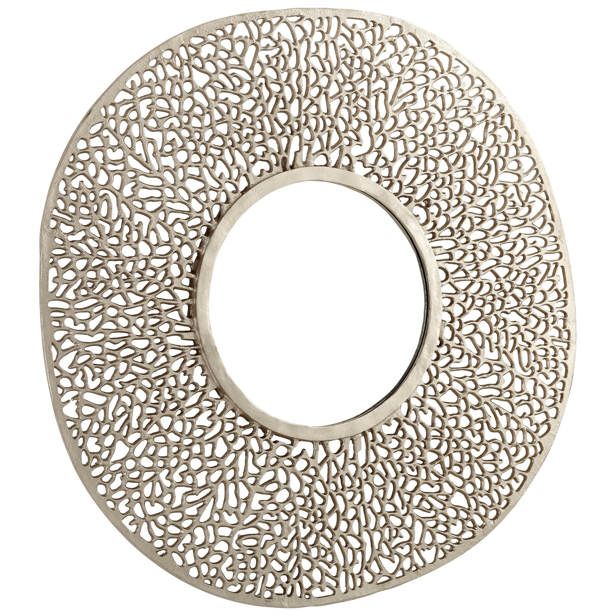Luxurious Gold and Silver Coral-Inspired Aluminum Mirror 44.5"