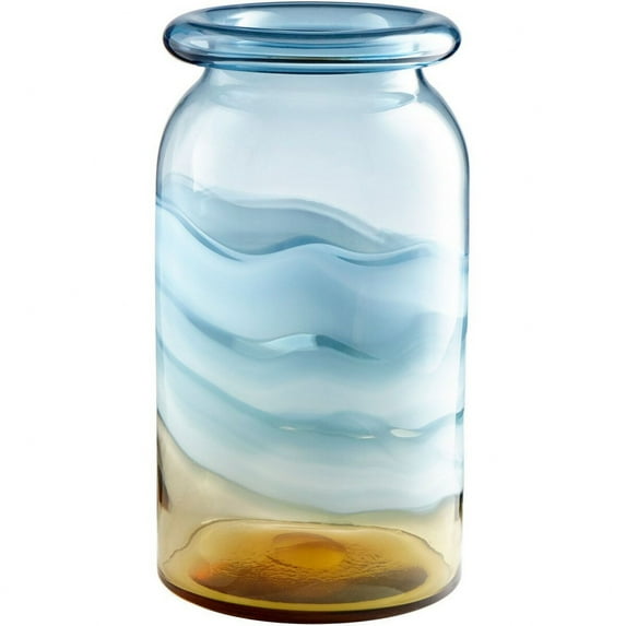 Cyan lighting - Dusk On The Horizon - Large Vase - 8.75 Inches Wide by 15.25