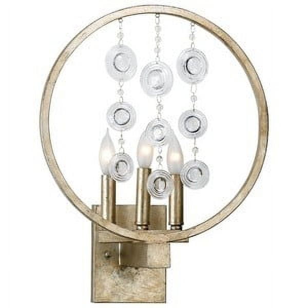 Gold and Silver Iron 3-Light Candle Wall Sconce