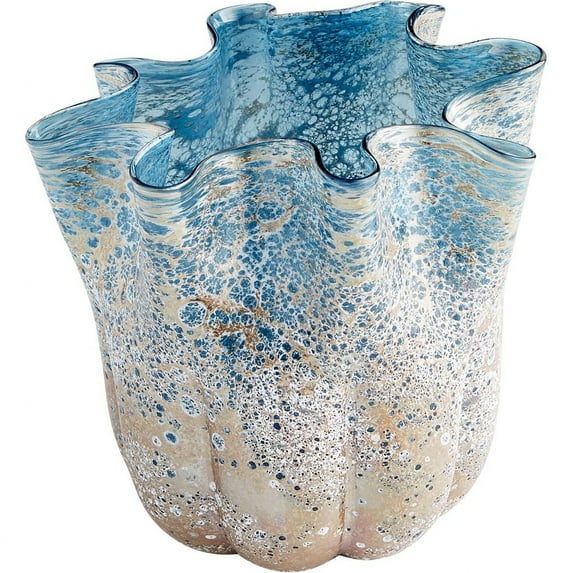 Cyan lighting - Meduse - Vase-9.75 Inches Tall and 8.75 Inches Wide - Cyan