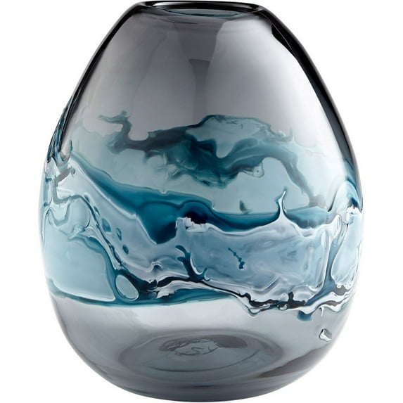 Cyan lighting - Mescolare - Vase-11.5 Inches Tall and 10.5 Inches Wide - Cyan