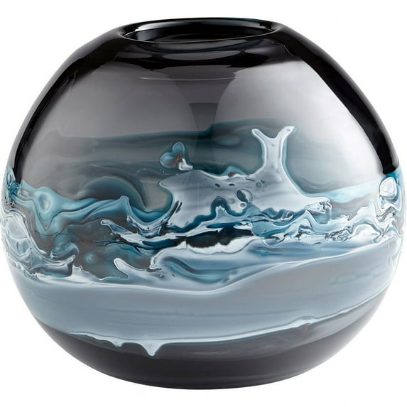 Cyan lighting - Mescolare - Vase-7.5 Inches Tall and 9.25 Inches Wide - Cyan