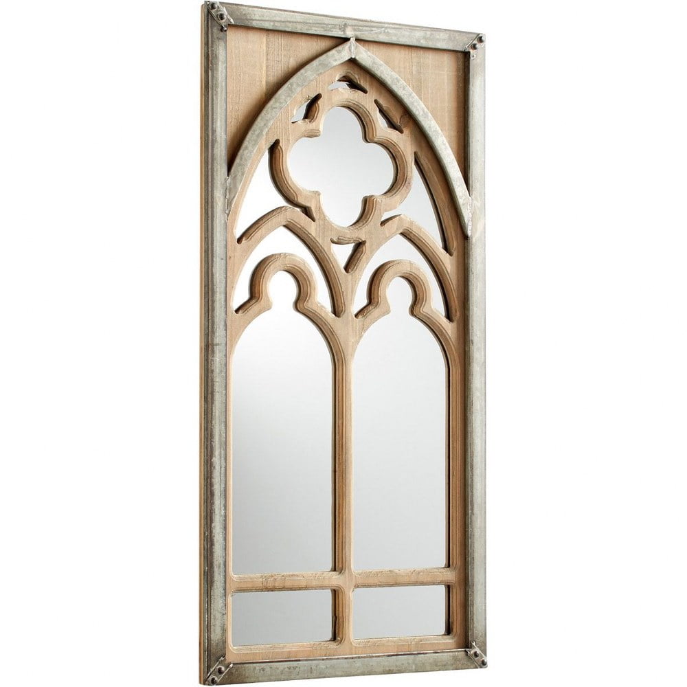 Carlita 15''x30'' Rectangular Bronze Wood and Silver Accent Mirror
