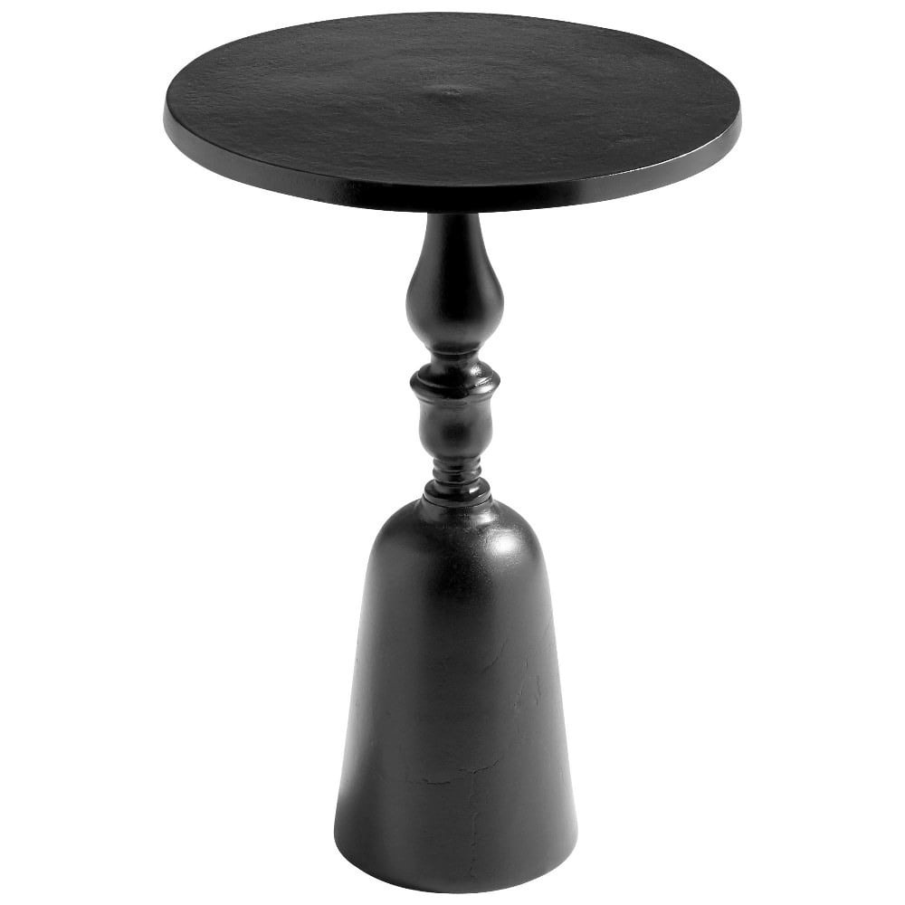 Modern Graphite Round Metal End Table 16.25"