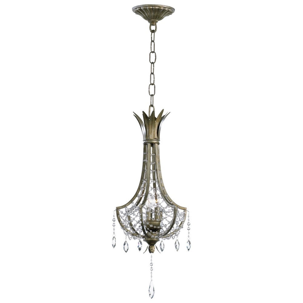 Luciana Antique Brass and Crystal Empire Chandelier