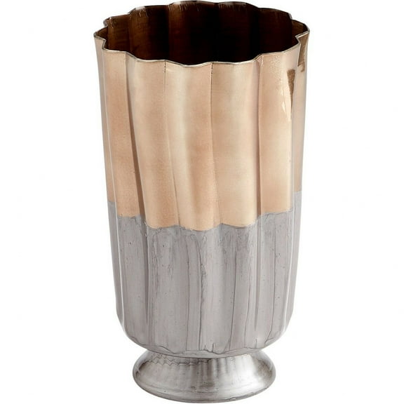 Cyan lighting - Twin Tones - Vase-11.5 Inches Tall and 6.75 Inches Wide - Cyan