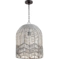 thumbnail image 1 of Pendant Light CYAN DESIGN VAGABOND Boho 1-Light Noir Black Iron Rattan Medium, 1 of 1