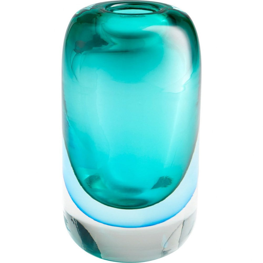 Contemporary Ophelia Blue Glass Table Vase - 8.75" High