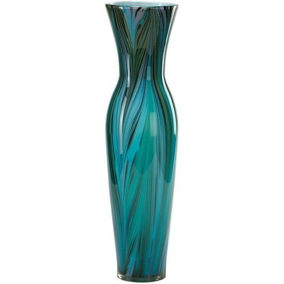 Cyan lighting - Vase - Peacock Feather - Tall Vase - 6.5 Inches Wide by 23