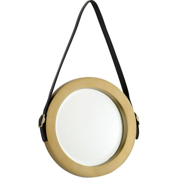 10715-Cyan lighting-Venster - Round Mirror-1.25 Inches Tall and 12 Inches Wide-Antique Brass Finish