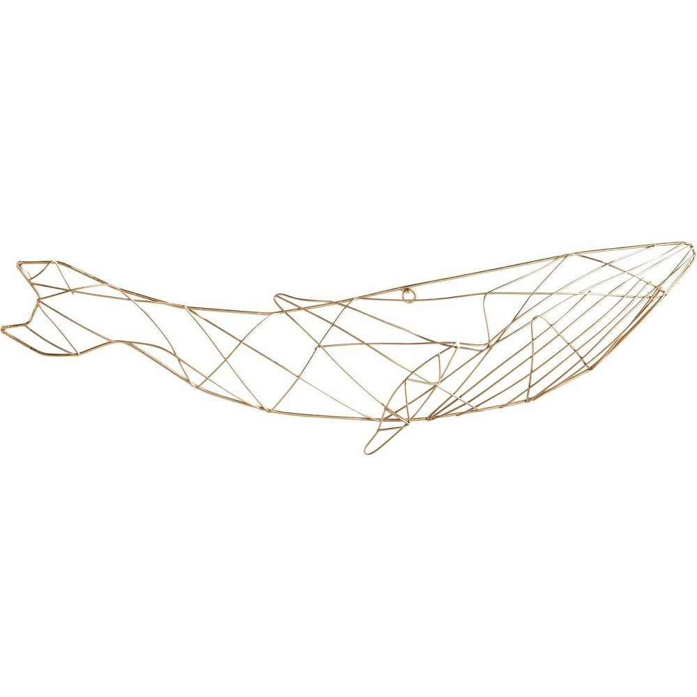Gold Geometric Whale Metal Wall Art for Kids