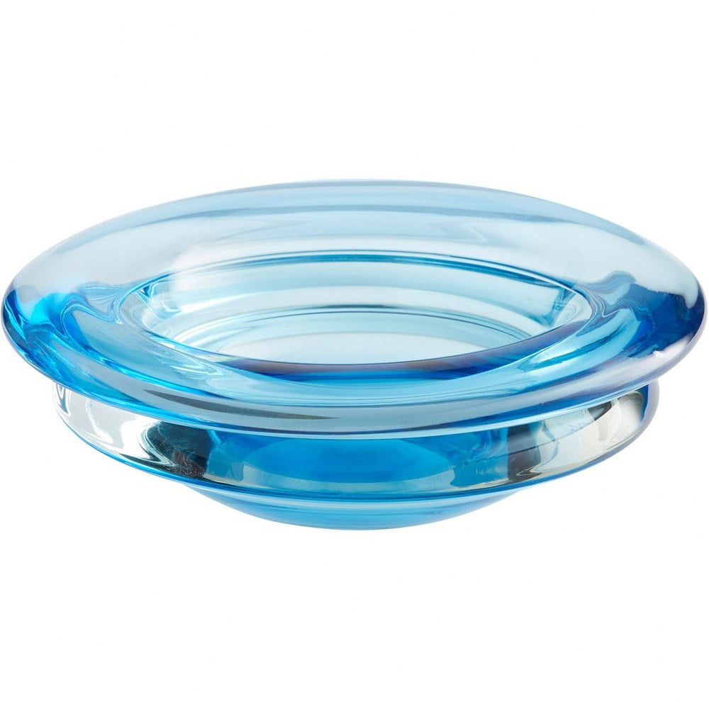 Modern Azure Handcrafted Glass Decorative Bowl