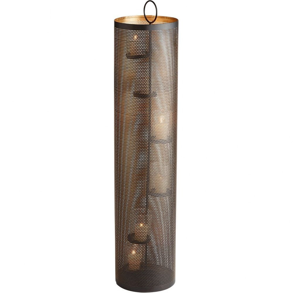 Soledad Graphite & Gold Spiral Candleholder 37" Tall