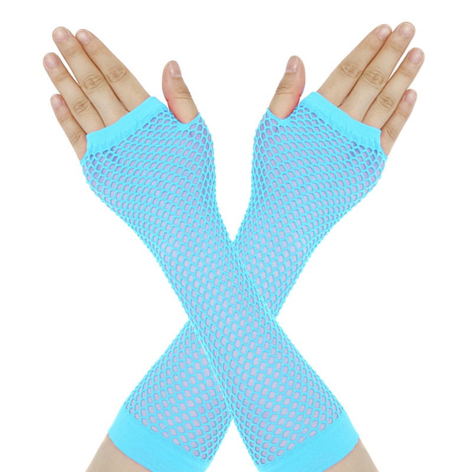 CyanOak Neon Fingerless Gloves For Women Girls, 80S