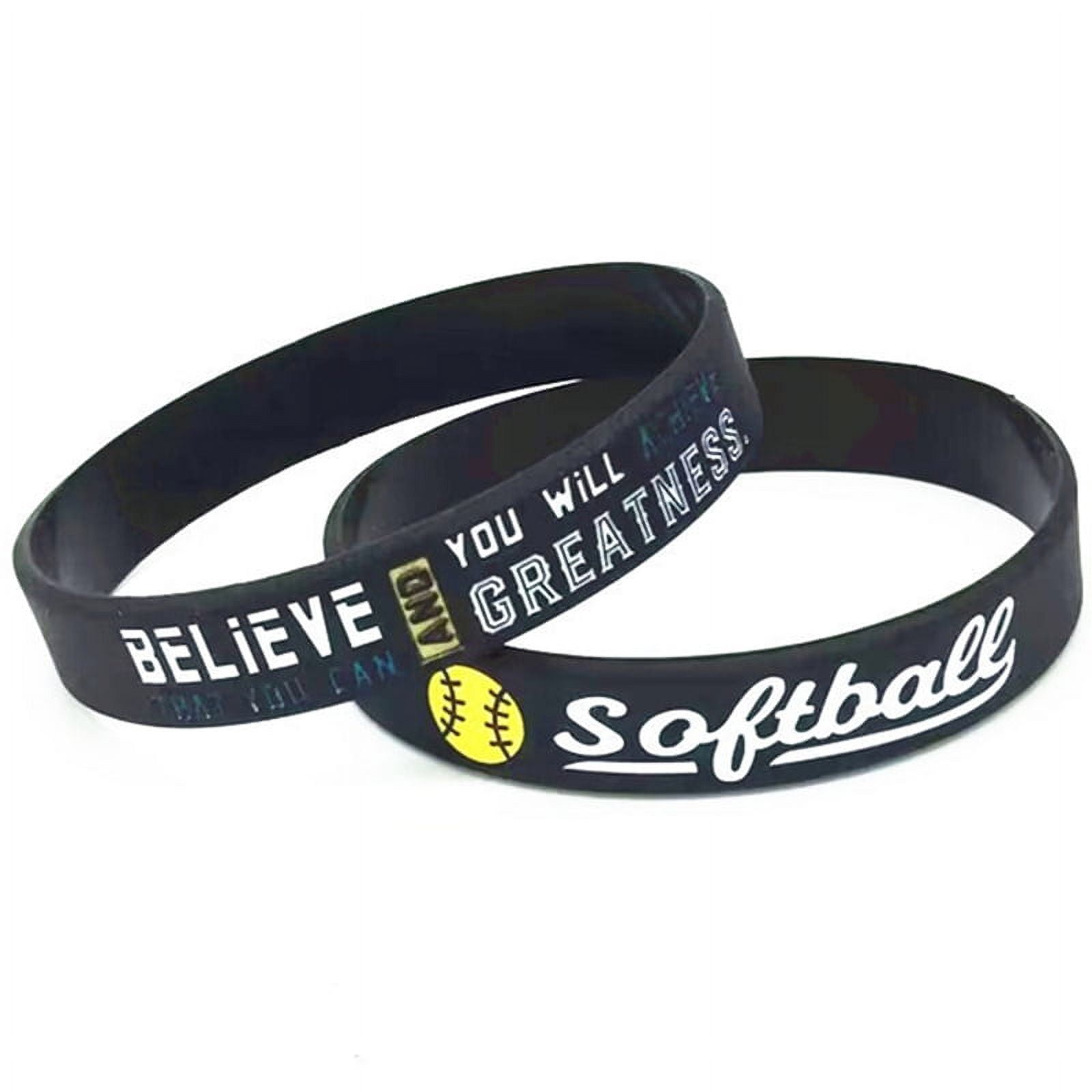 CyanOak Softball Motivational Bracelets Inspirational Rubber Wristbands