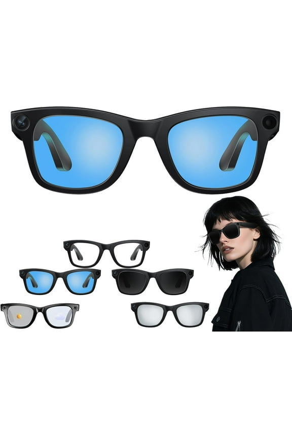 CyanVue AI Smart Glasses, Smart Glasses with Camera and Bluetooth, 800W Camera & 1080P,AI Translator, Voice Assistant UV Protection,Anti-Blue Light Glasses Everyday Wear