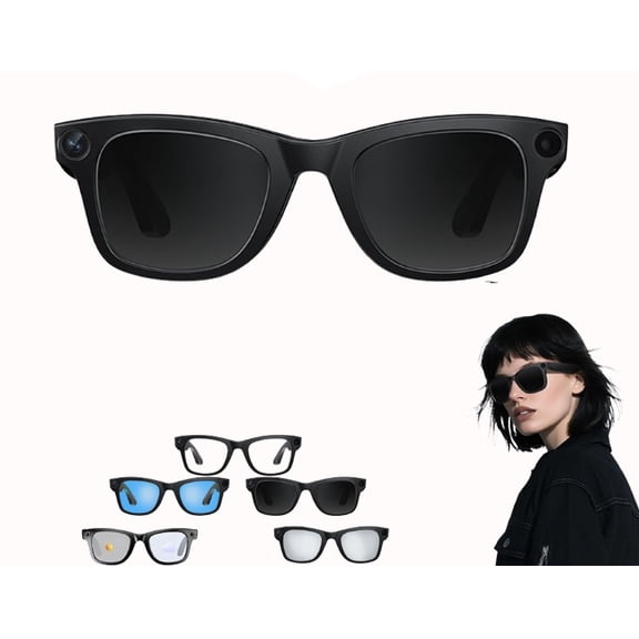 CyanVue AI Smart Glasses, Smart Glasses with Camera and Bluetooth, 800W Camera & 1080P,AI Translator, Voice Assistant UV Protection,Anti-Blue Light Glasses Everyday Wear