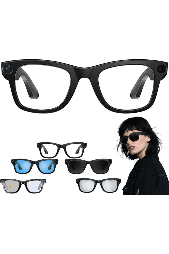 CyanVue AI Smart Glasses, Smart Glasses with Camera and Bluetooth, 800W Camera & 1080P,AI Translator, Voice Assistant UV Protection,Anti-Blue Light Glasses Everyday Wear