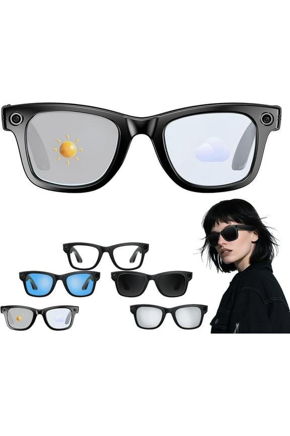 CyanVue AI Smart Glasses, Smart Glasses with Camera and Bluetooth, 800W Camera & 1080P,AI Translator, Voice Assistant UV Protection,Anti-Blue Light Glasses Everyday Wear