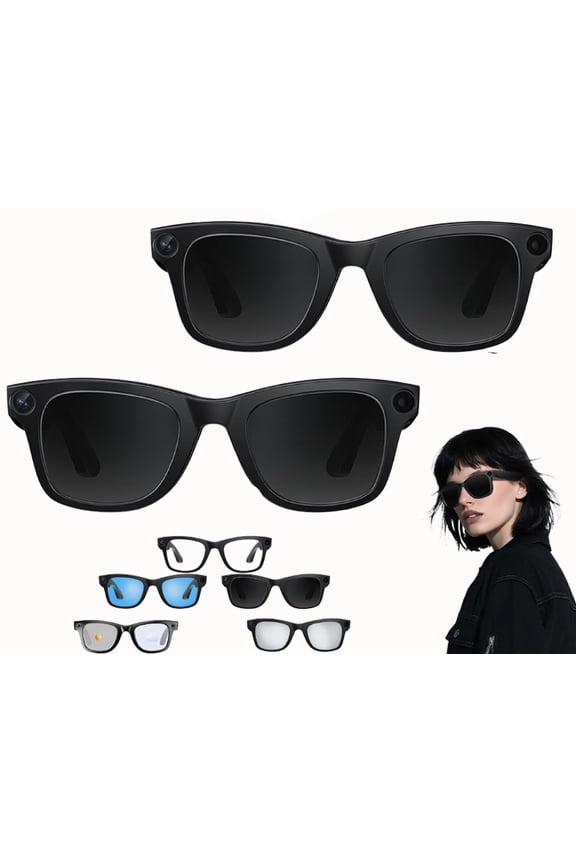 CyanVue AI Smart Glasses, Smart Glasses with Camera and Bluetooth, 800W Camera & 1080P,AI Translator, Voice Assistant UV Protection,Anti-Blue Light Glasses Everyday Wear