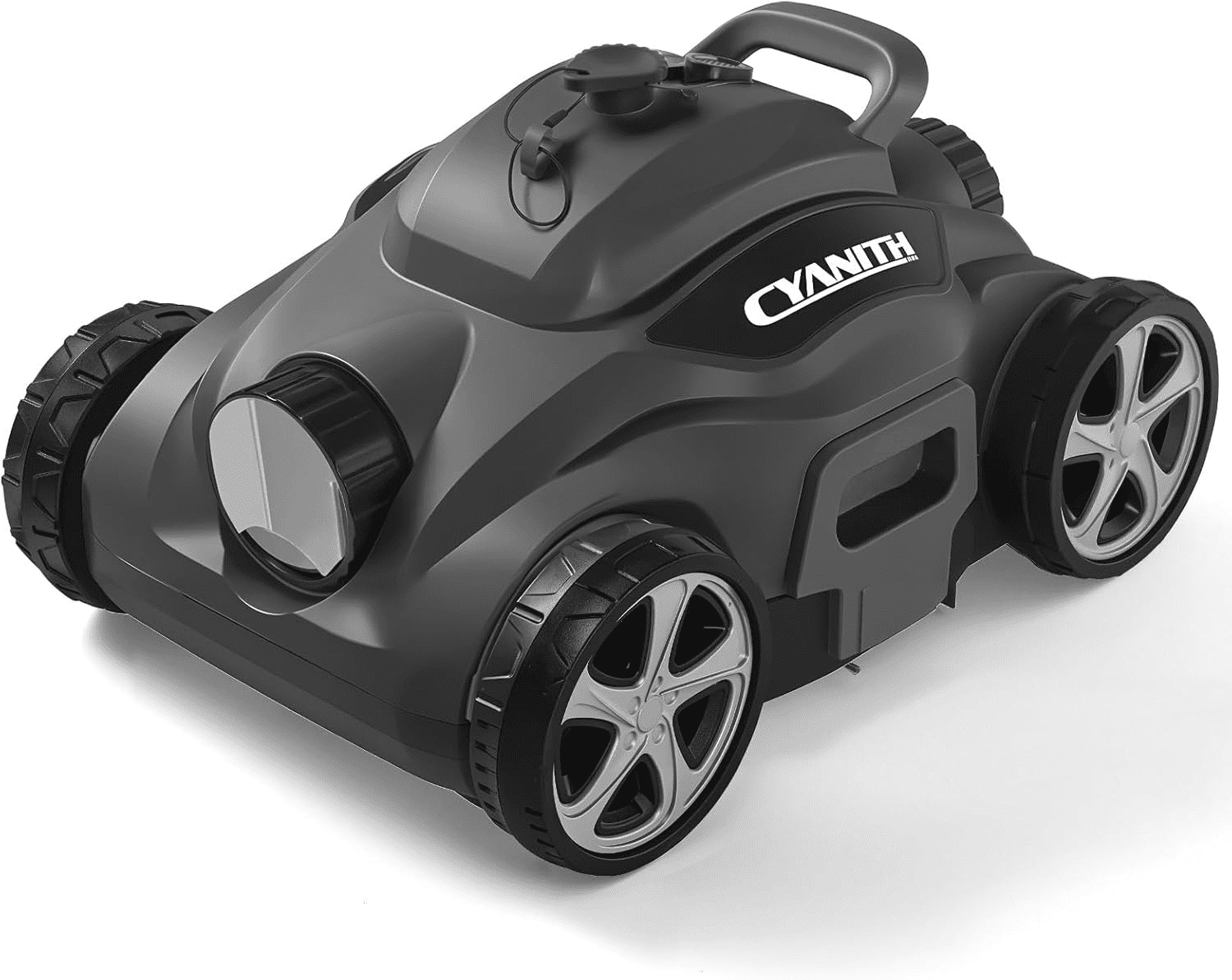 Cyanith MF-PC01 Cordless Robotic Pool Cleaner, 110-Min Runtime, Self-Parking, for Above-Ground & Flat-Bottom Inground Pools up to 1026 sq ft, Gray