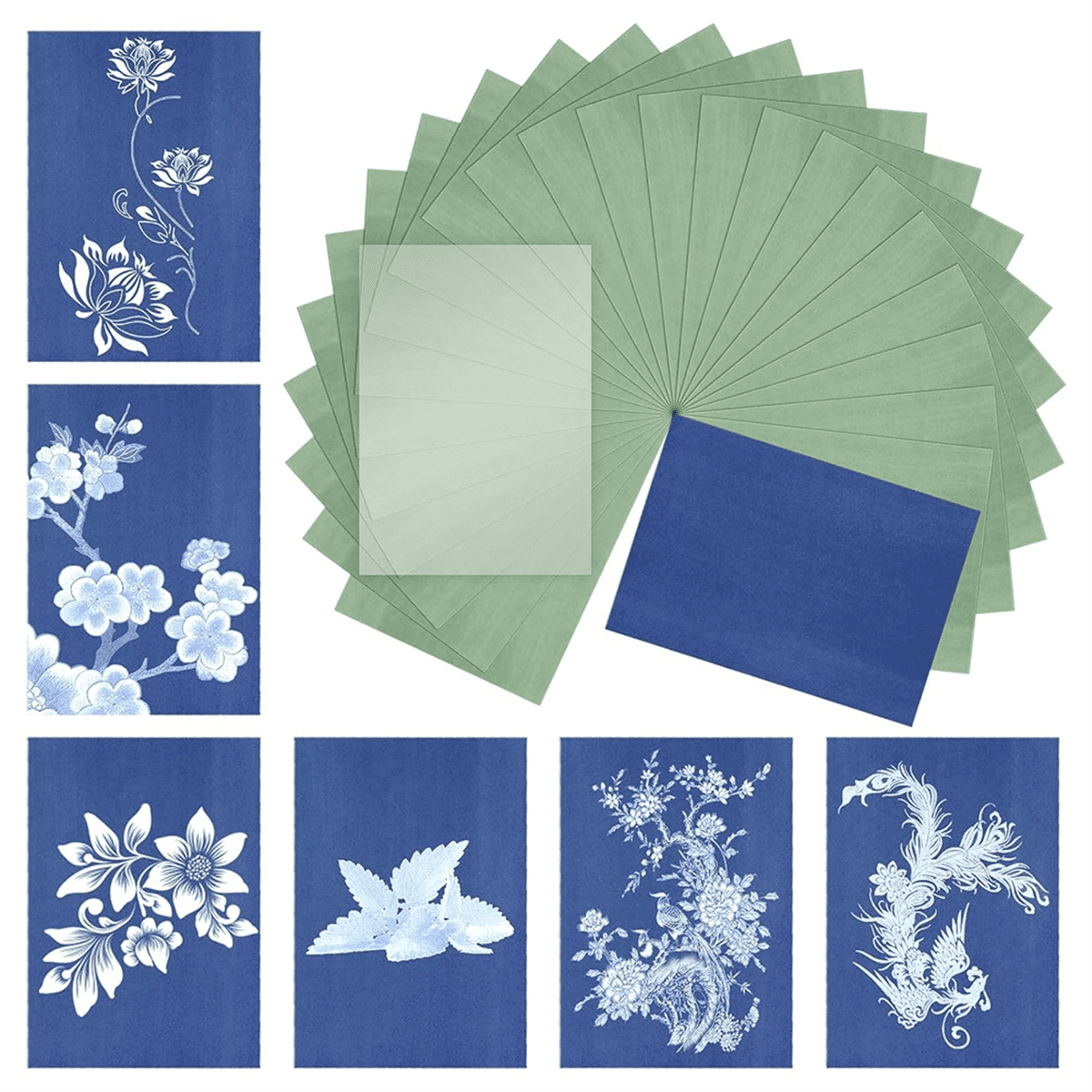 Cyanotype Paper Kit, 24 Pcs Sun Print Paper Kit A5 Solar Drawing Paper Sensitivity Nature ...