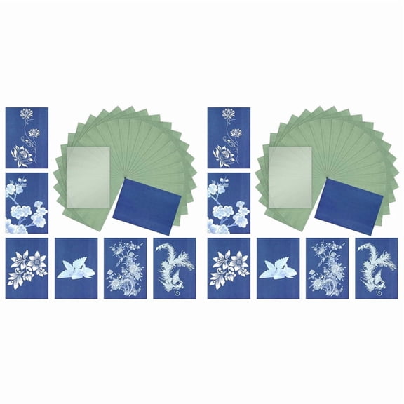 Cyanotype Paper Kit, 48 Pcs Sun Print Paper Kit A5 Solar Drawing Paper Sensitivity Nature Printing Paper for Arts Crafts