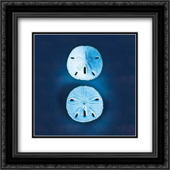 Cyanotype Sea IV 2x Matted 20x20 Black Ornate Framed Art Print by Schlabach, Sue
