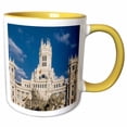 thumbnail image 1 of 3drose, Cybele Palace in Madrid, Spain, 11oz Two-tone Yellow Mug, 1 of 6