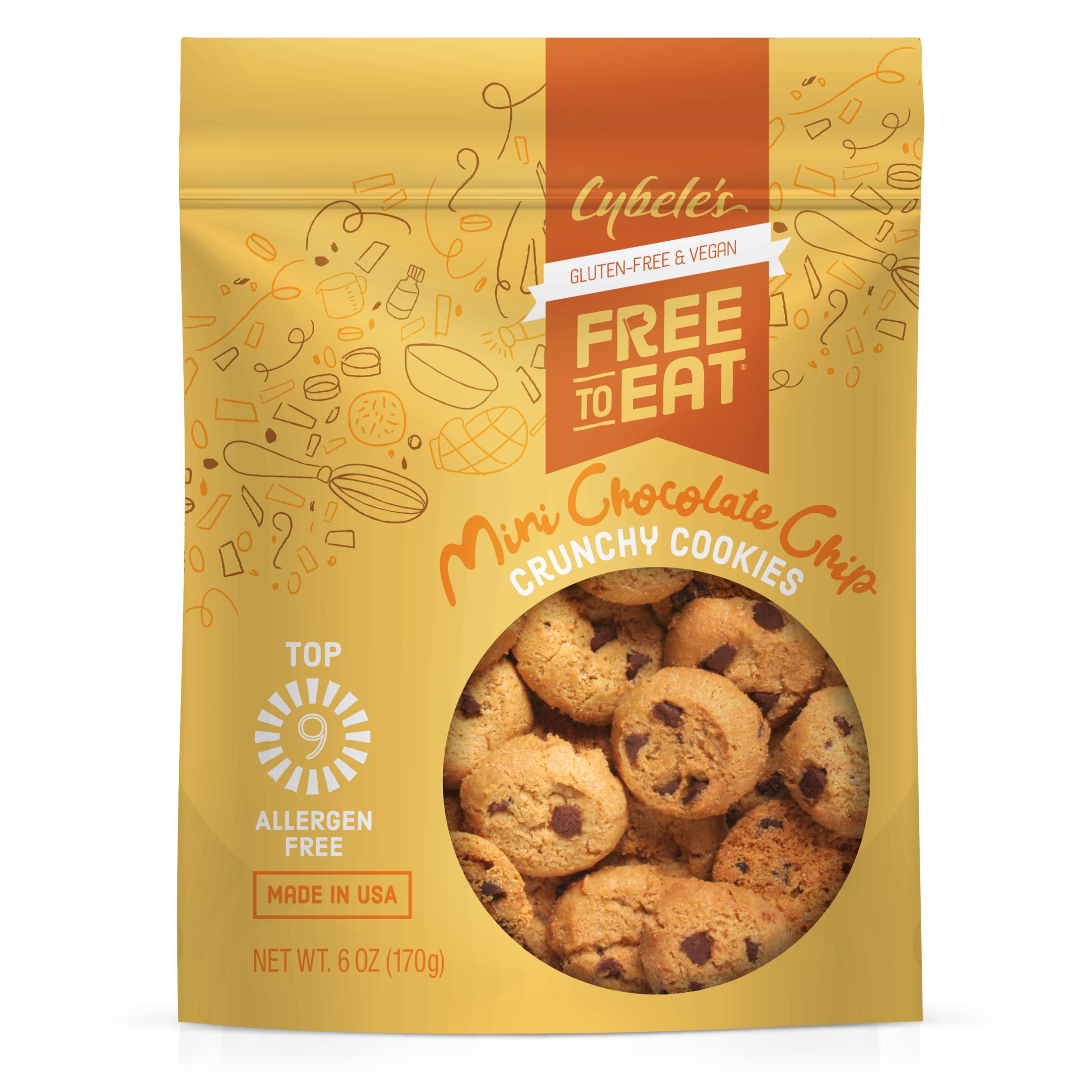Cybele s free to eat gluten free vegan mini chocolate chip crunchy