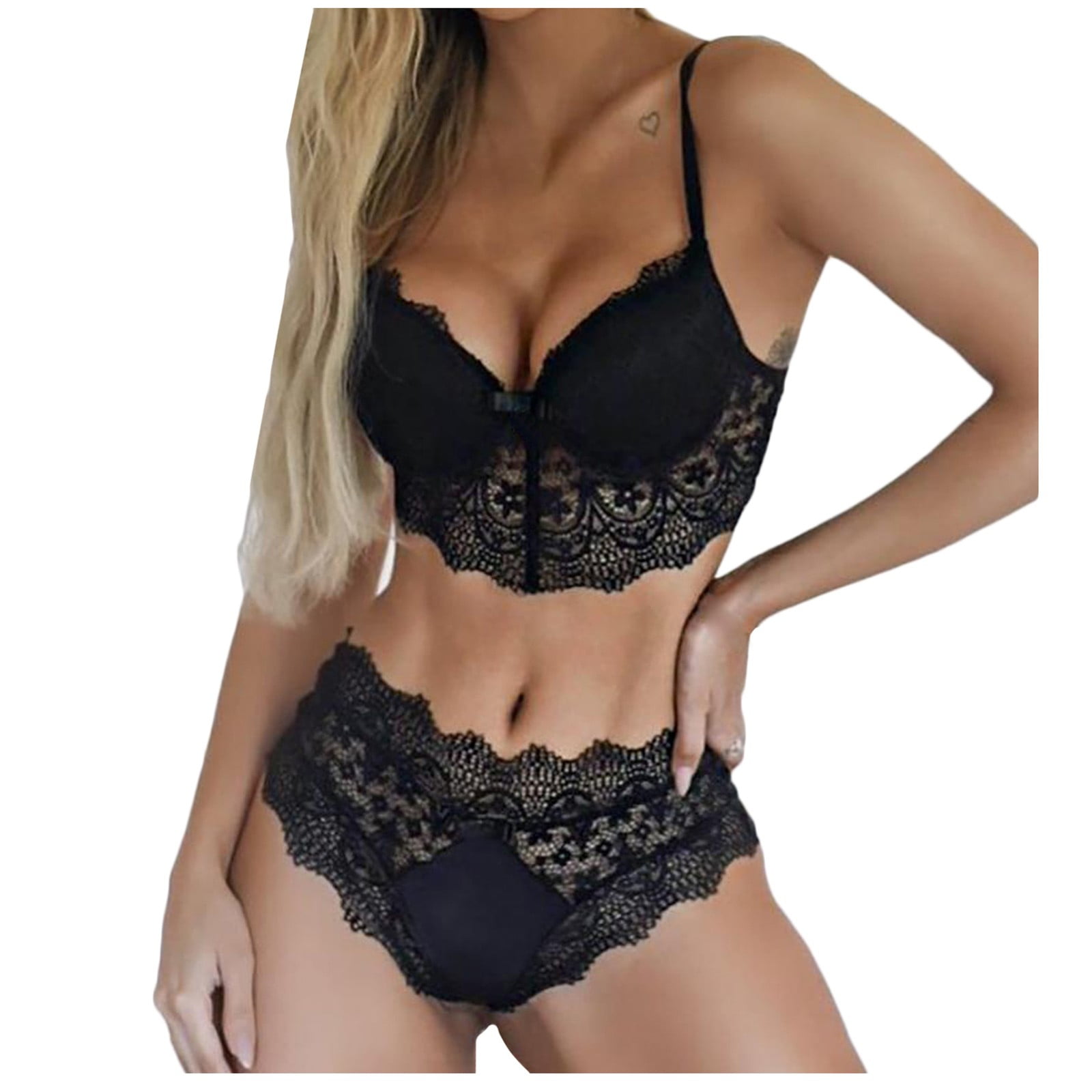 Black of Friday Deals 2023 Floleo Sexy Lingerie For Women Clearance Fashion  Women Sexy Lace Underwear Pajamas Embroidered Ladies Intimates Set