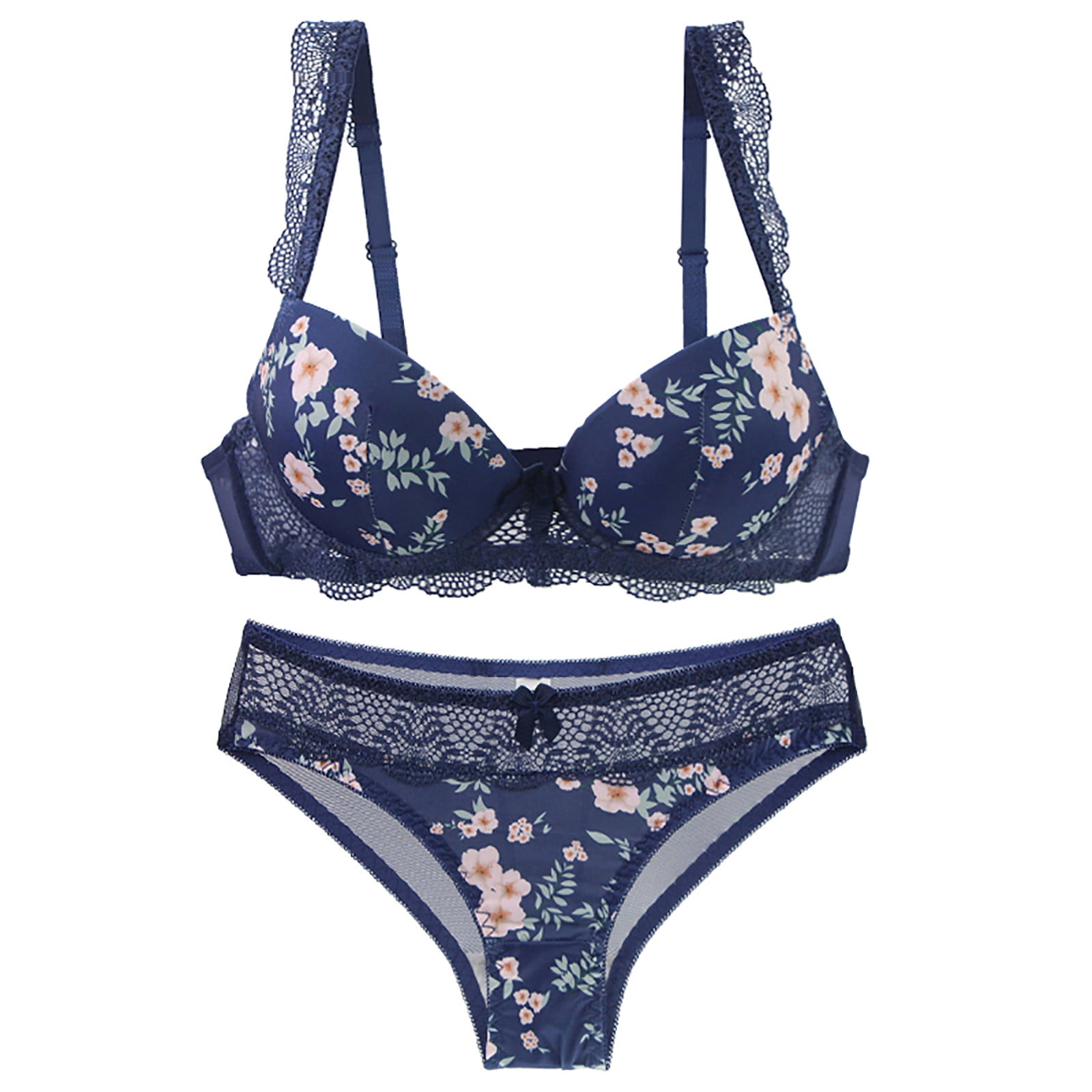 Cyber 2023 Monday Deals 2023 Floleo Clearance Women's Lingerie Set Sexy Lace  Bra And Panties Summer Thin Lingerie Set Deals 