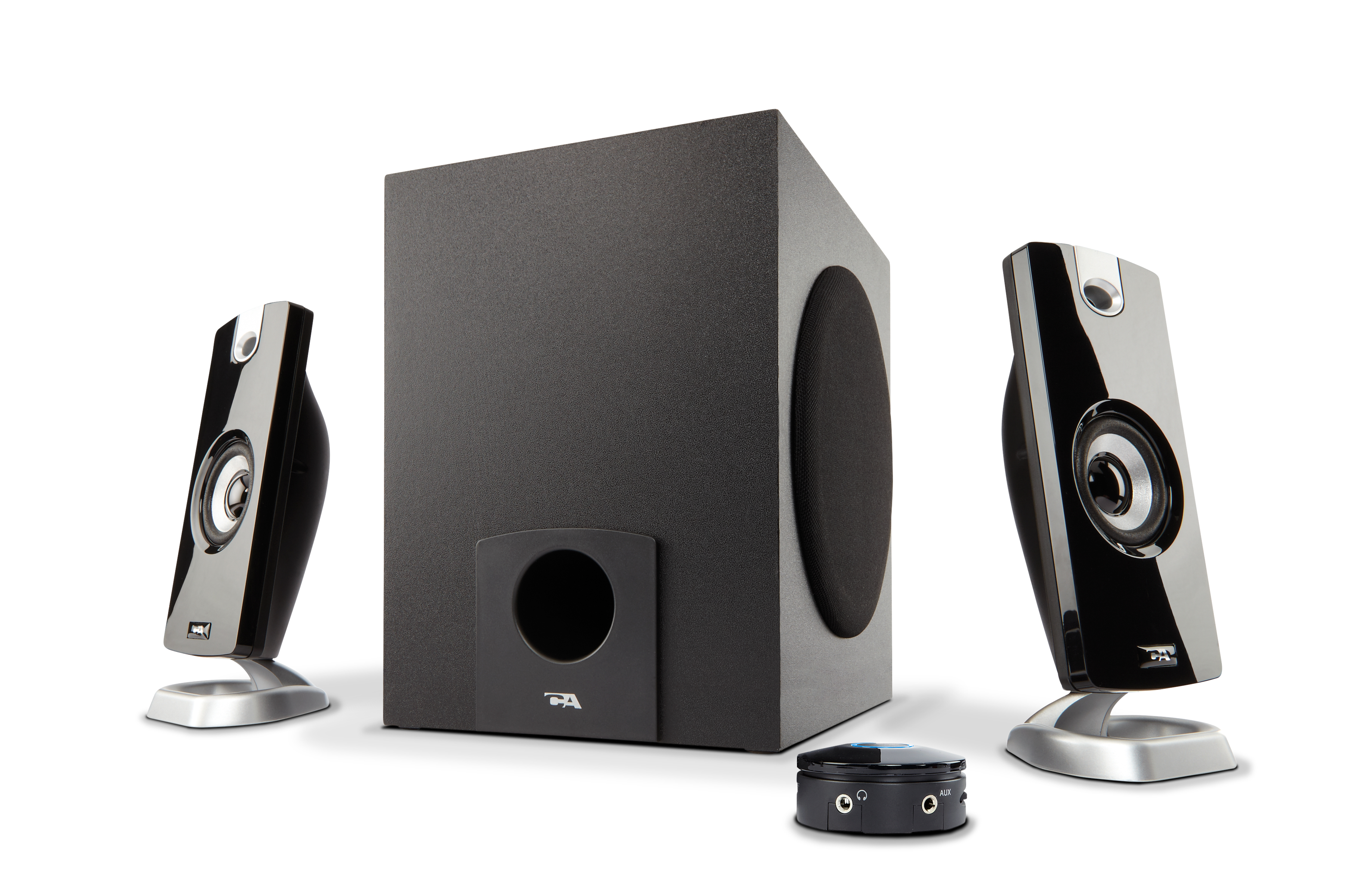 Cyber Acoustics CA-3090 9 Watts total RMS 2.1 3 Piece Flat Panel Design Subwoofer & Satellite Speaker System - image 1 of 4