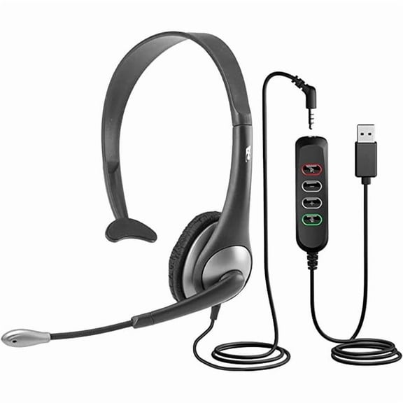 Cyber Acoustics AC-104USB Mono Headset with USB Controller Headset