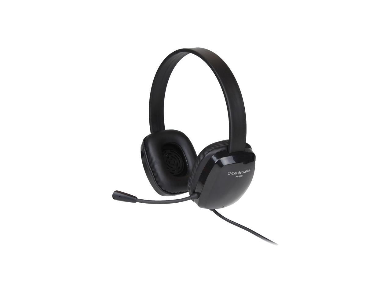 Cyber Acoustics Stereo Headset w/ Single Plug - Stereo - Mini-phone (3.5mm) - Wired - 20 Hz to 20 kHz - Over-the-head - Binaural - Circumaural - 6 ft Cable - Noise Cancelling, Uni-directional Micro...