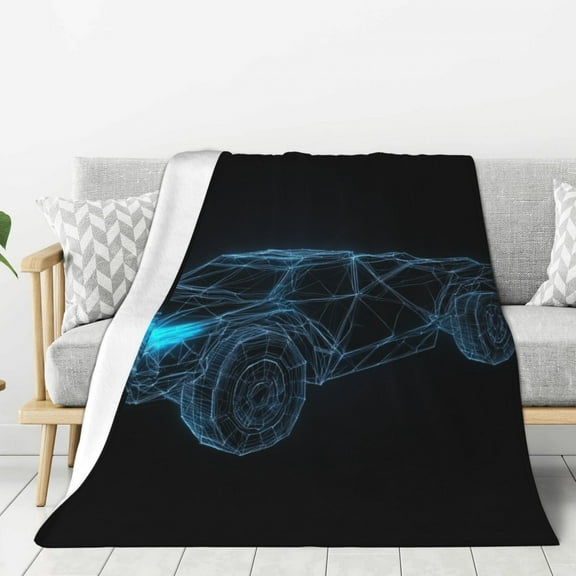 Cyber Car Throw Blanket for Stylish Warm Winter Cabin Ultra-Soft Micro Fleece Blanket, Premium Microfiber, Silky Soft, Plush, Warm and Lightweight for Couch, Sofa, Bed - 40"X30"