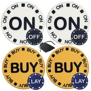 Cyber-Deals Craps Button Set Packs - On/Off and Buy/Lay 2-Sided Ceramic 1.5 Chip-Size Lammers with Storage Pouch