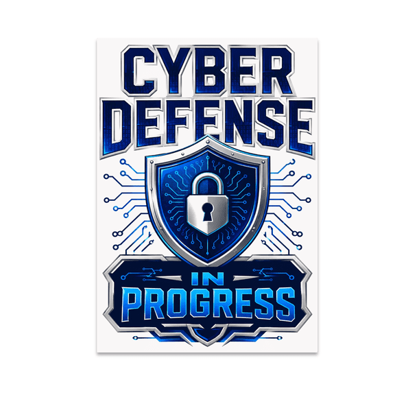 Cyber Defense In Progress Wall Art - Cybersecurity Enthusiast - 13x19 Poster Print