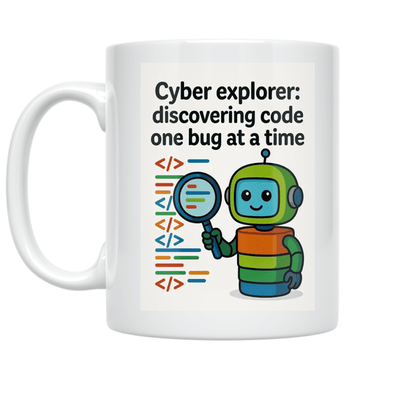 Cyber Explorer Coding Design - Kids Learning Enthusiast - 11 oz Ceramic Coffee Mug