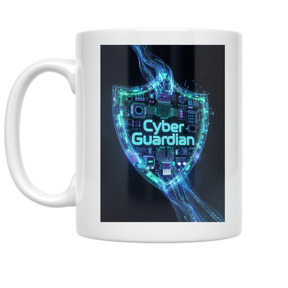 Cyber Guardian Digital Shield Design - Cybersecurity Enthusiast - 11 oz Ceramic Coffee Mug