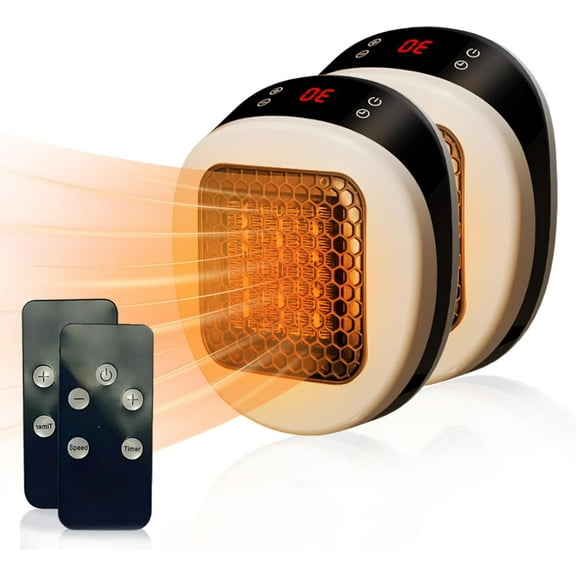 Cyber Heater,500W Mini Space Heater Small Top Heat Plug in Wall Heater with Adjustable Thermostat Timer,LED Display,Home Heater,Plug In Space Heater Wall Outlet,Portable Space Heater Indoor