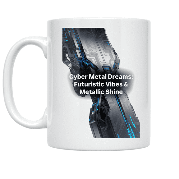 Cyber Metal Dreams Aesthetic - Tech Enthusiast - 11 oz Ceramic Coffee Mug
