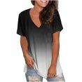 thumbnail image 1 of Cyber of Monday under 10.00 LYXSSBYX Womens Tops V Neck Short Sleeves Clearance Women's Fashion Printing Casual V-Neck Short Sleeve Loose T-Shirt Tops, 1 of 4