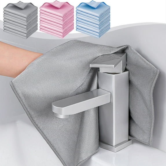 Cyber of Monday Black of Friday Deal Usloyux 9-Pack Microfiber Cleaning Cloths (30X30Cm) – High Absorbency, For Glass, Screens, Kitchen Cleaning, Streak-Frees, Quick Drying, Durables & Reusable,Gray